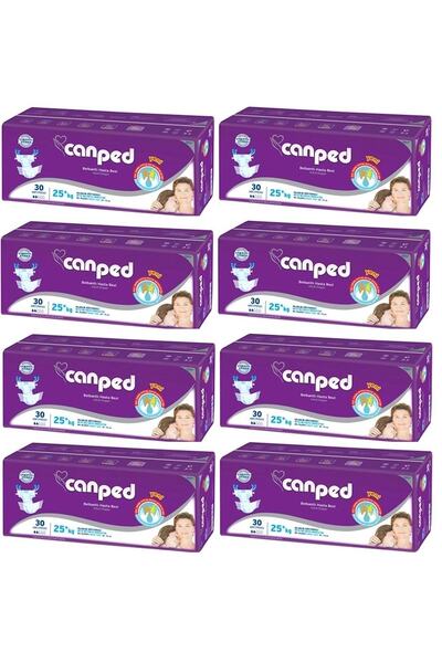 Canped Set of 8 Patient Diapers with Waistband for Children 240 Pieces Xs (8P...