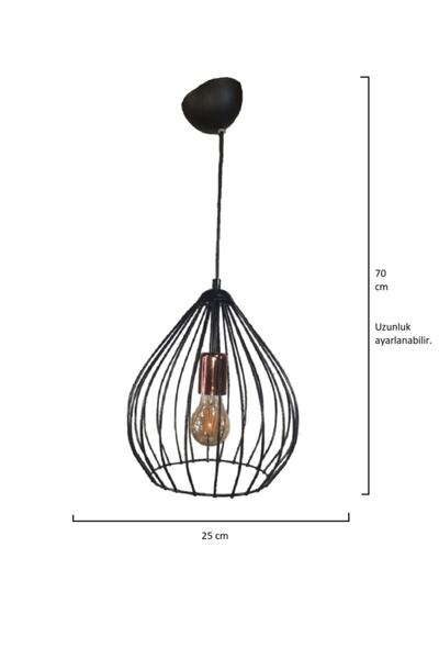 Semboldekor Siyah-bakır Drop Damla Tekli Avize