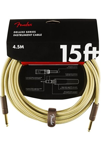 Genel Markalar Deluxe Instrument Cable Straight/angle 15 Tweed Kablo 4,5 Metre