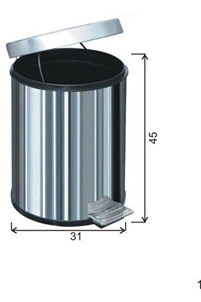 Arı Metal Paslanmaz Pedallı Çöp Kovası 30lt