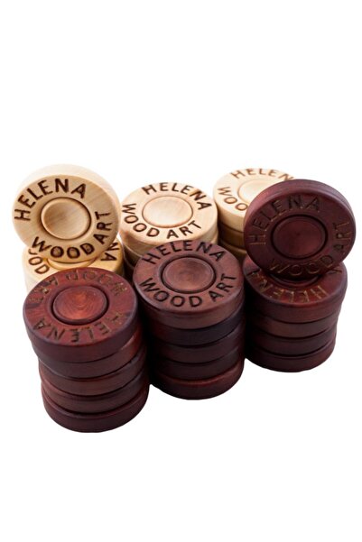 Helena Wood Art KİŞİYE ÖZEL YAZILI ŞİMŞİR TAVLA PULU (35 mm)