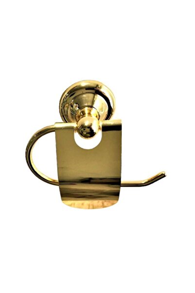 Lider Dicle Gold Banyo Aksesuarı,sarı Altın Renk Kapaklı Tuvalet Kağıtlığı