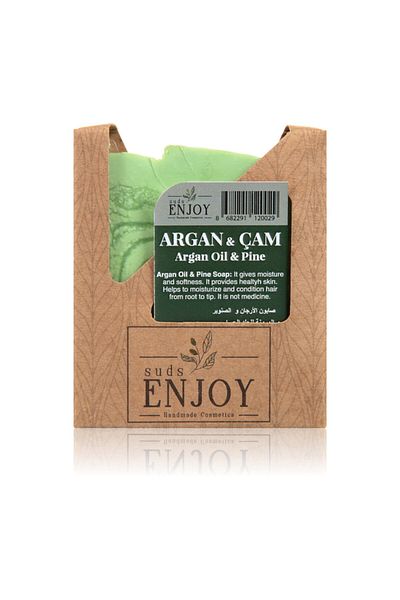 Enjoy Natural Argan Pine Handmade Face, Hair and Body Soap 100 Gr