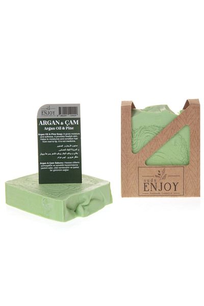 Enjoy Natural Argan Pine Handmade Face, Hair and Body Soap 100 Gr