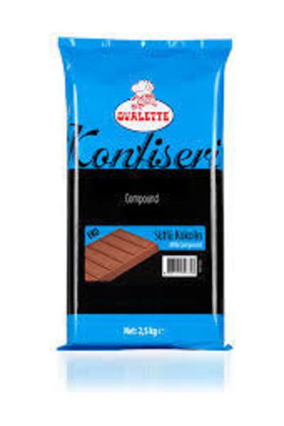 Katsan Ovalette Ovalette Eko Sütlü  Kuvertur Kokolin 2.5 Kg 2 Adet