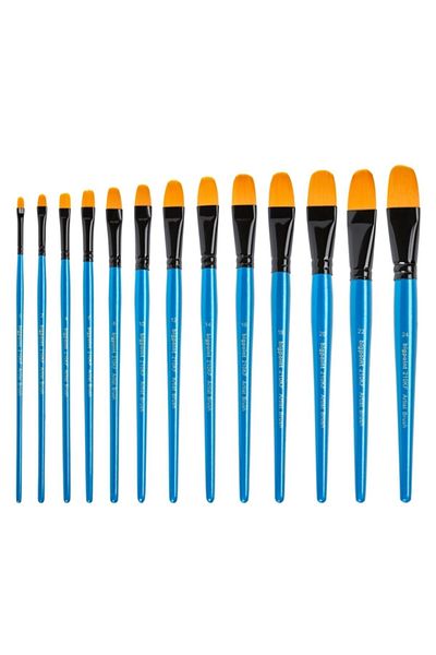 Bigpoint 210KF Series Synthetic Bristle Cat's Tongue Brush No: 0-2-4-6-8-10-12-14-16-18-20-22-24 (Set of 13)