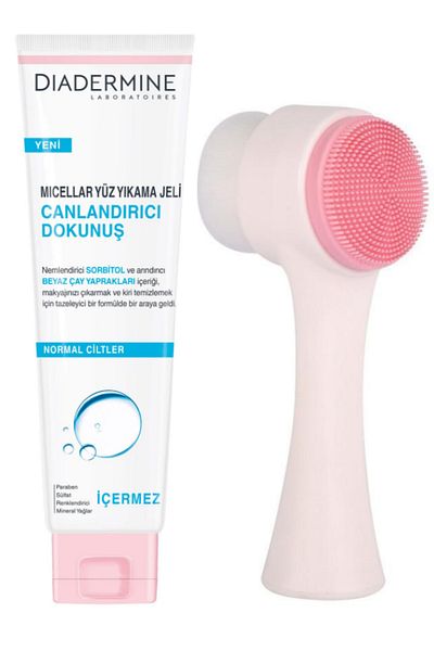 Diadermine Micellar Face Washing Gel Refreshing Touch 150 ml and Fluweel Skin Facial Cleansing Brush
