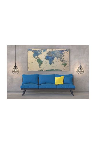 MapofX Detailed Watercolor Canvas World Map