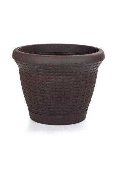 MF Botanik Hasır Saksı 3.3 Litre Antrasit Dekoratif Saksı