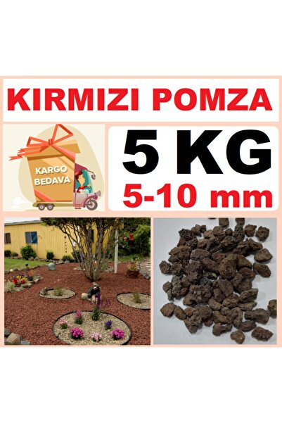 Asenya Tarım Pomzası 5-10 mm 5 kg Kırmızı Pomza Cüruf Lav Taşı Ponza