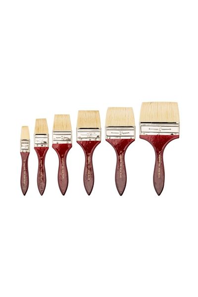 Bigpoint 105 Series Natural Bristle Flat Floor Brush No: 1"-1.5''-2''-2.5''-3''-4'' (Set of 6)