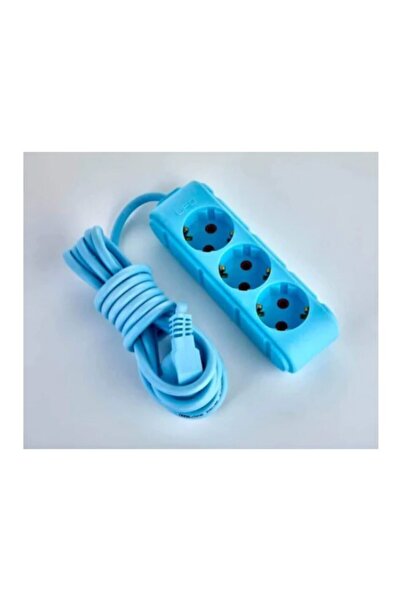 UFO 5 Metre Topraklı Mavi Renkli Priz Uzatma Kablosu Ara Kablo Grup Priz