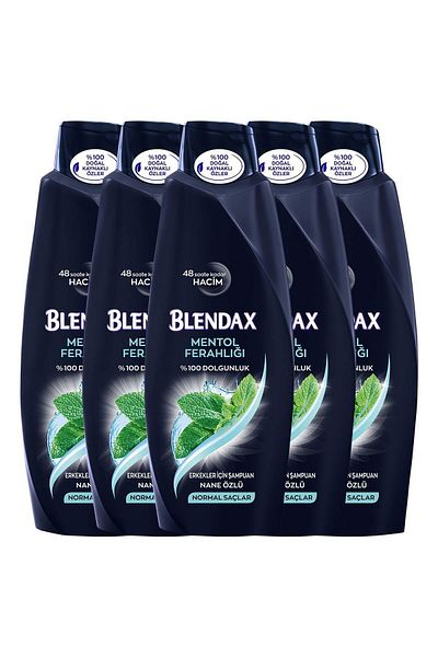 Blendax Men's 550 ml Menthol Shampoo - x 5