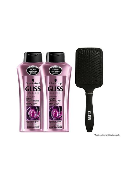 Gliss Serum Deep Repair - 360ml x 2 Shampoo + Comb