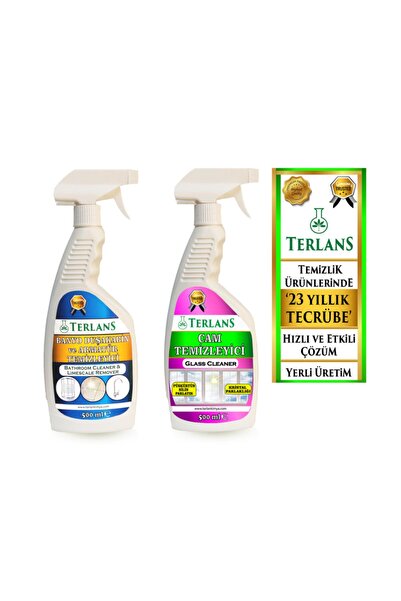 Terlans Banyo Duşakabin Armatür Temizleyici + Cam Temizleyici Kristal Parlakl...