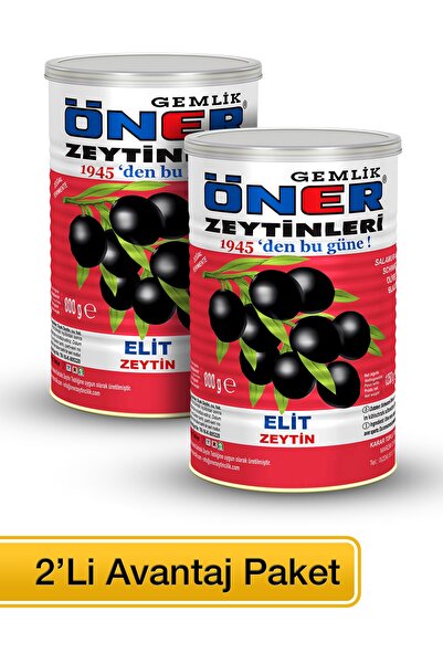 Öner Zeytin Öner Elit Salamura Siyah Zeytin 201-240 Kalibre 800 gr x 2 Adet