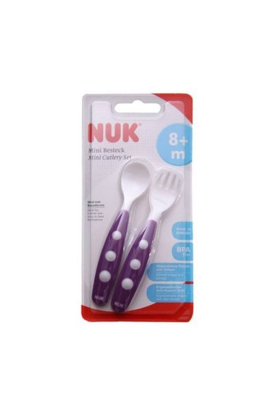 Nuk طقم شوكة وملعقة صغيرة من إيزي إل NA 255047 أرجواني