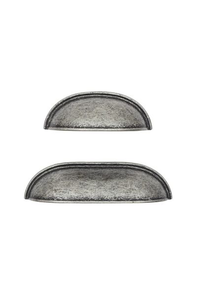 Gürçay Luxury Dish Handle Antique Silver 64mm (2 Pieces)