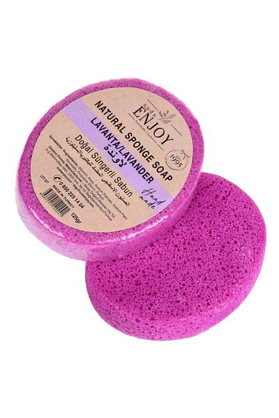 Enjoy Natural Soap Lavender Handmade Sponge Body Shower Soap 125 gr