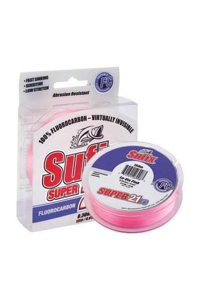 SUFIX Super 21 Fluorocarbon Fishing Line PINK 0.25MM - 50MT - 5.9KG