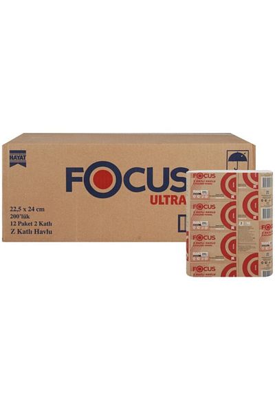 Focus Ultra Z Fold Dispenser Towel 200 Pack * 12 Pieces