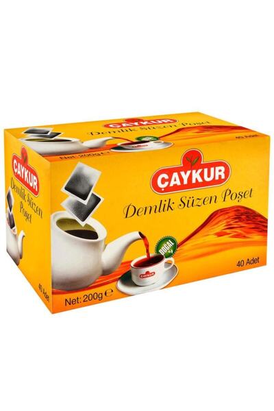 Çaykur Demlik Poşet Çay Süzen 40'lı 12 Adet