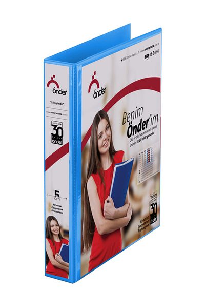 Önder A4 Pvc Ring Firm Folder - 7cm, 2 Rings, Blue