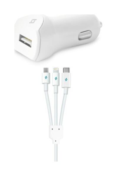 Ttec Speedcharger Araç Şarj Aleti 2.1a Trio Kablolu Beyaz Adet