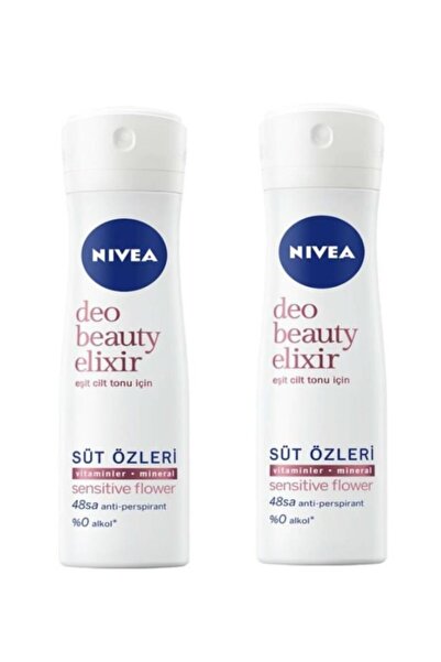 NIVEA Deodorant Beauty Elixir Sensitive Flower Bayan Sprey 150 Ml X 2 Adet