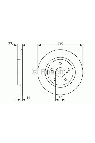 Bosch Fren Diski Arka Duz (290-5)-(Toyota: Avensis 0912 ) - Bos-0986479656