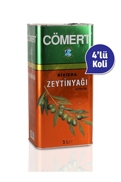 Cömert Riviera Zeytinyağı Teneke 5 Lt  4'lü Paket