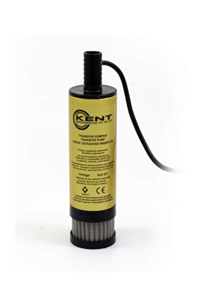KENT 24 Volt Mazot Aktarma Pompası,  Dc Mini Dalgıç Pompa Süzgeçli 50 mm Dış Çap