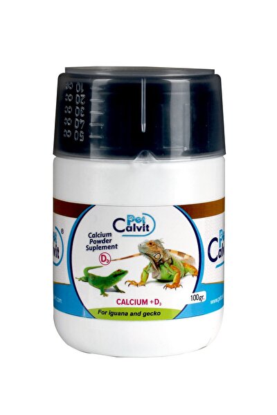 Petcalvit D3 Lü Kalsiyum Tozu - Sürüngenler için iguana Geçko Dragon Bukalemun 100 g