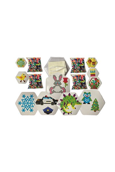 Rengaren Kırtasiye مجموعة تصميم الخرز القرطاسية الملونة (4 أكياس + مسدس)