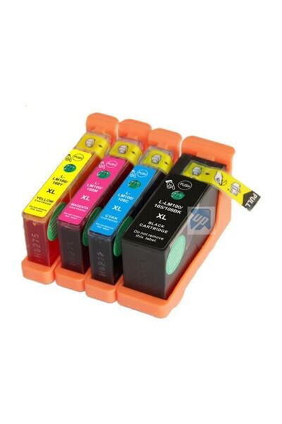 Lexmark For Lexmark İmpact S305 Kartuş Seti Muadil 4 Renk Takım Yüksek Kapasite 100Xl