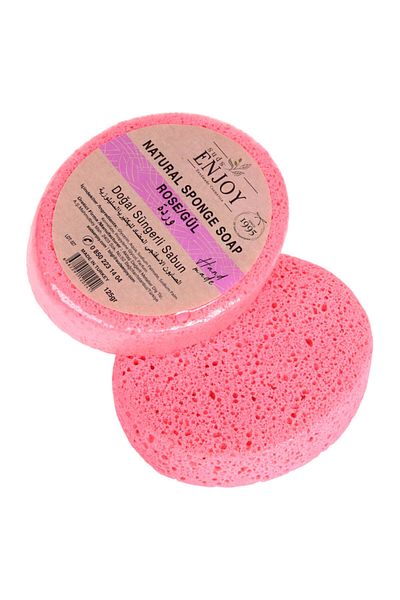 Enjoy Natural Soap Rose Handmade Sponge Body Shower Soap 125 gr