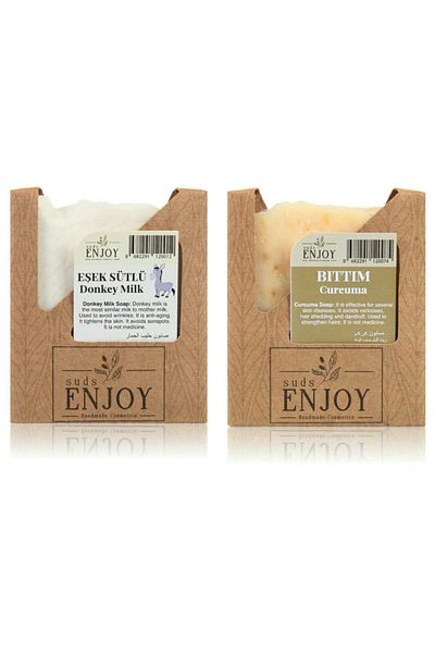 Enjoy Natural Donkey Milk - Bıttım Handmade Face, Hair and Body Soap (Double Pack)