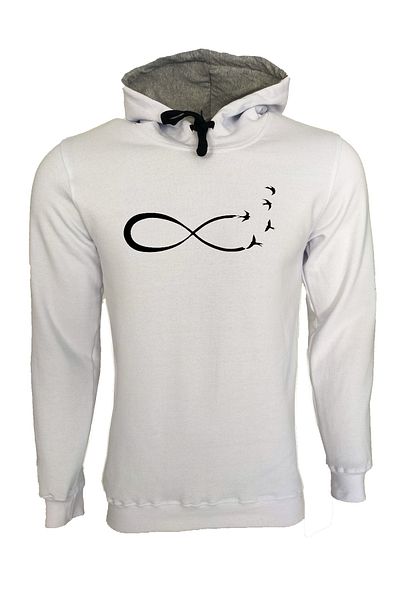 Raf Coll Φούτερ Unisex White Infinity με κουκούλα