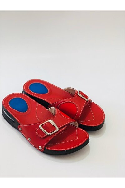 Icemen Women's Red Orthopedic Slippers - Hallux and Heel Spur