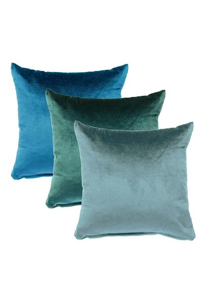 Alacastore Set de 3 huse de pernă din catifea bleumarin