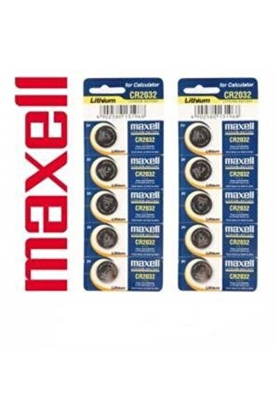 Maxell 10 Adet 3 Volt Cr2032 Lityum Düğme Para Pil (dl2032 Bios-kepenk-kumanda-hesap Makinesi Lithum Pili)