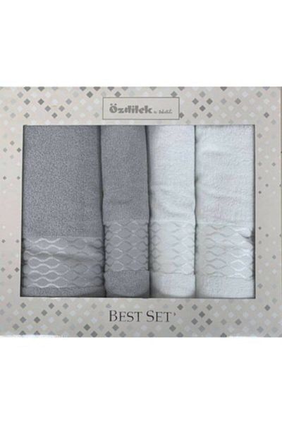 Özdilek Elissa Best Set Bath Set Gray - White