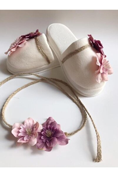 ALAZ TASARIM HOBİ Pembe Lohusa Terliği Seti