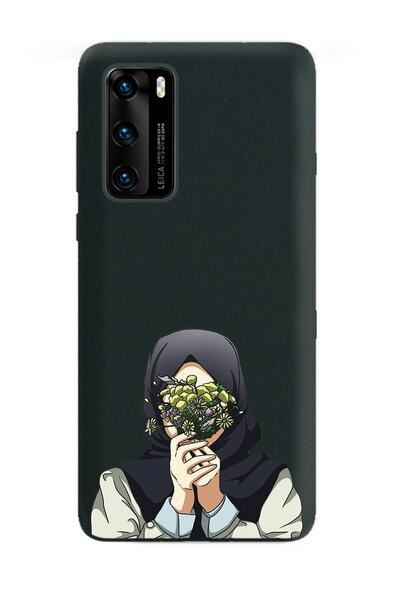 Spoyi Rubber Phone Case Huawei P40 Pro with Indoor Flower Girl Design