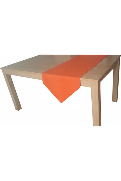Ekselans Home Orange Duck Fabric Stain Resistant Triangle Runner 35x140 Cm