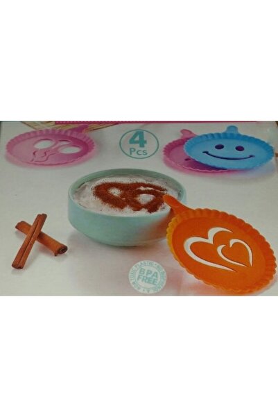 Carneil 4 قوالب تزيين القهوة الملونة - مجموعة متنوعة