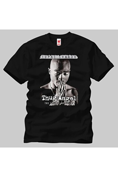 Crazy Чоловіча чорна футболка Tupac Thug Angel