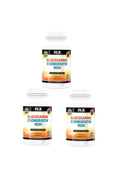 FLX Glucosamine Chondroitin Msm Collagen Vitamin D 180 X 3 Boxes