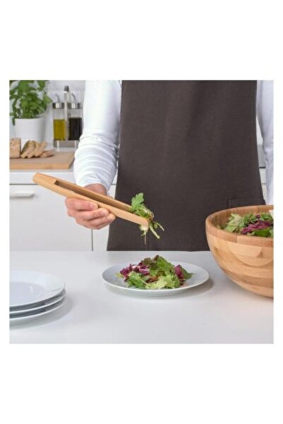 IKEA Ostbit Wooden Bamboo Serving Tongs 24 cm