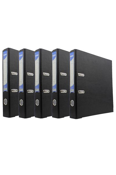 Noki Narrow Plastic Folder (56412-190) Black 5 Pack